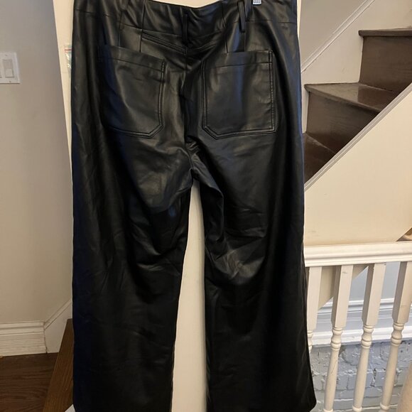 Maeve Black Leather Pants NWT FLAW - Picture 4 of 11
